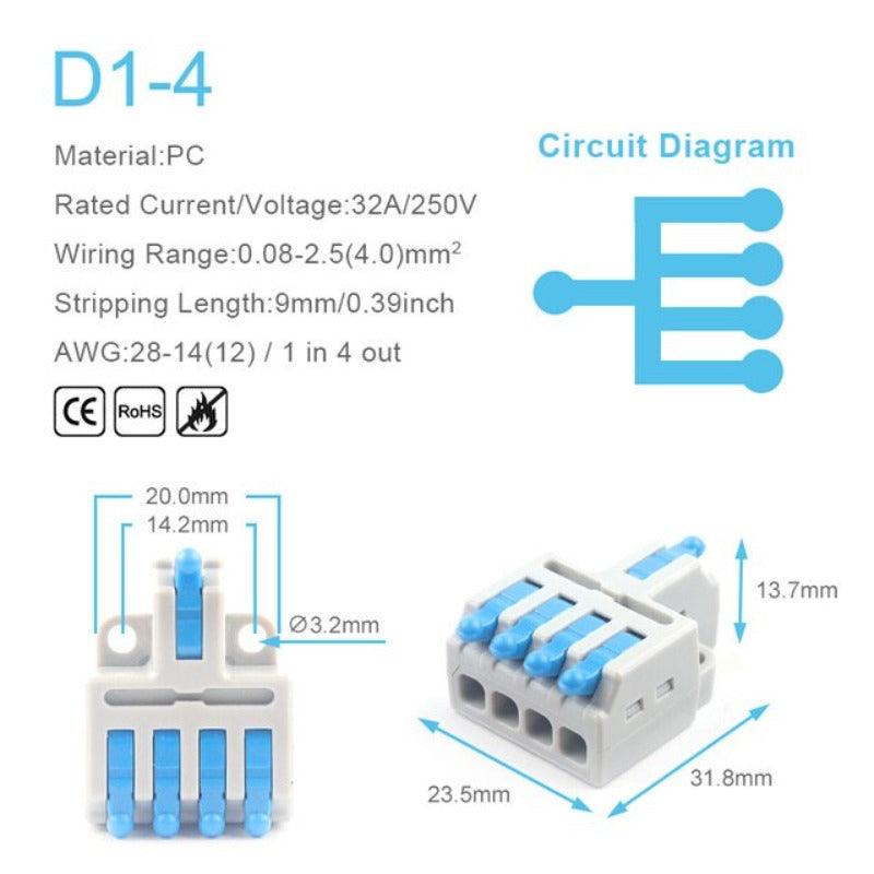 5/10PCS Mini Quick Splicing Splitter Universal Compact Conductor Wire Connectors Push-in Cable Terminals Block For Home 28-12AWG.