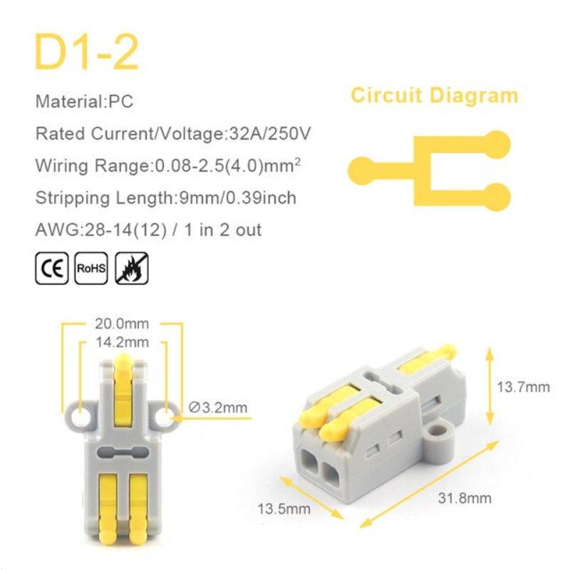 5/10PCS Mini Quick Splicing Splitter Universal Compact Conductor Wire Connectors Push-in Cable Terminals Block For Home 28-12AWG.
