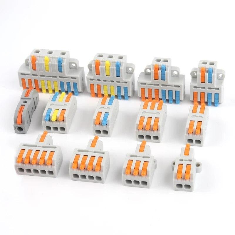 5PCS 1 in Multiple Out Quick Wiring Connector Universal Splitter Wiring Cable Push-in Can Combined Butt Home Terminal Block D 22.