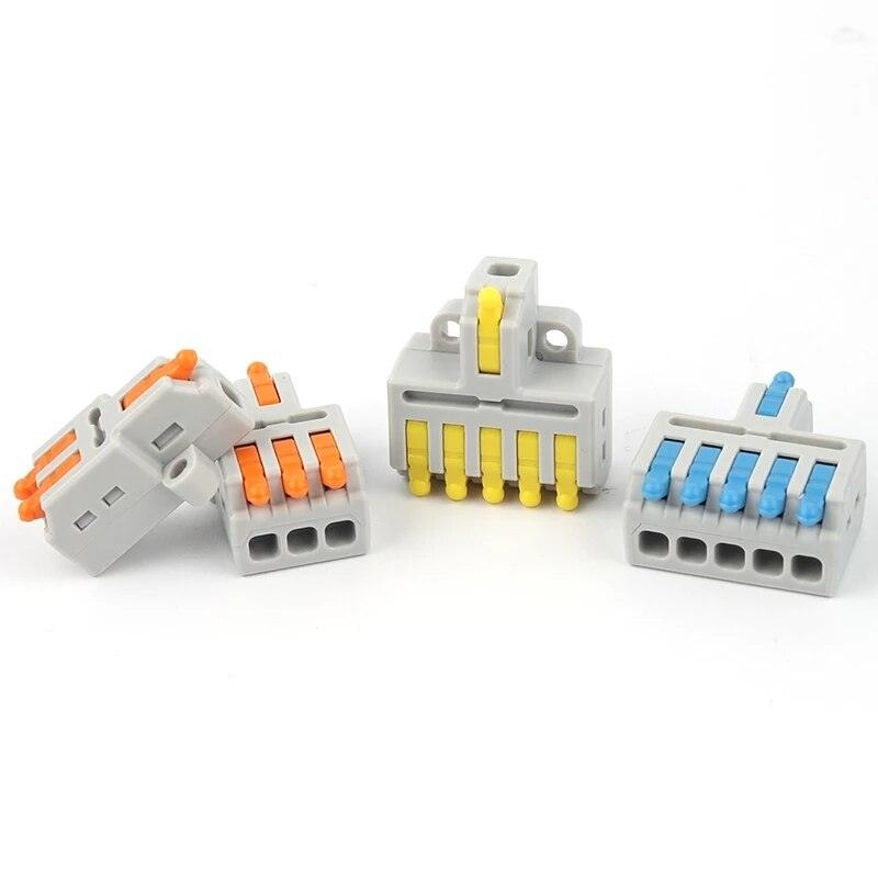 5PCS 1 in Multiple Out Quick Wiring Connector Universal Splitter Wiring Cable Push-in Can Combined Butt Home Terminal Block D 22.