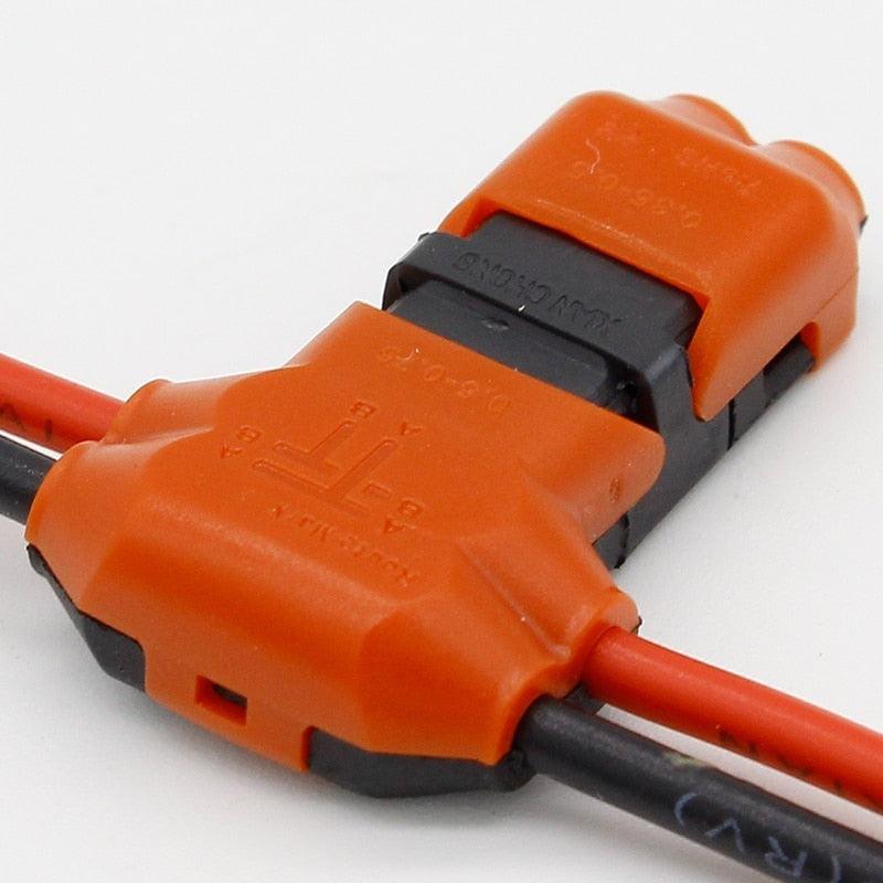 5pcs 2 Pin 2 Way dc/ac 300v 10a Universal Compact Wire Wiring Connector T SHAPE Conductor Terminal Block With Lever AWG 18-24.