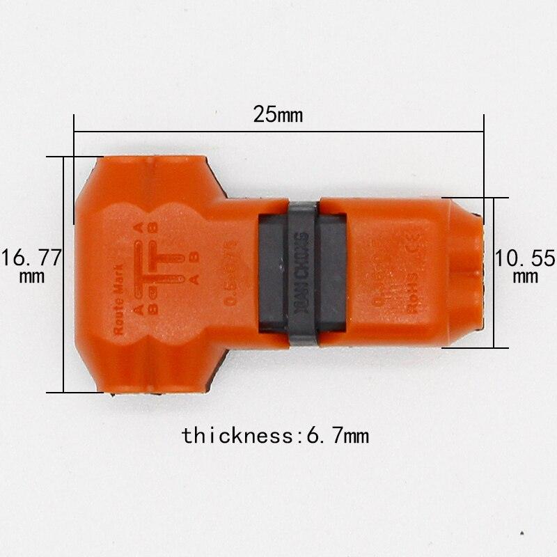 5pcs 2 Pin 2 Way dc/ac 300v 10a Universal Compact Wire Wiring Connector T SHAPE Conductor Terminal Block With Lever AWG 18-24.