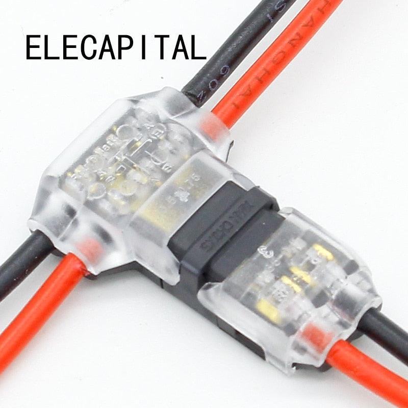 5Pcs/lot 2 Pin 2 Way 300v 10a Universal Compact Wire Wiring Connector T SHAPE Conductor Terminal Block With Lever AWG 18-24.