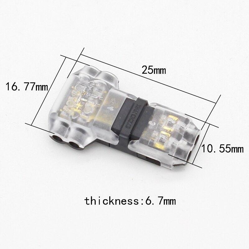 5Pcs/lot 2 Pin 2 Way 300v 10a Universal Compact Wire Wiring Connector T SHAPE Conductor Terminal Block With Lever AWG 18-24.