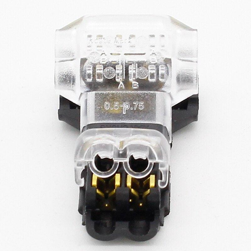 5Pcs/lot 2 Pin 2 Way 300v 10a Universal Compact Wire Wiring Connector T SHAPE Conductor Terminal Block With Lever AWG 18-24.