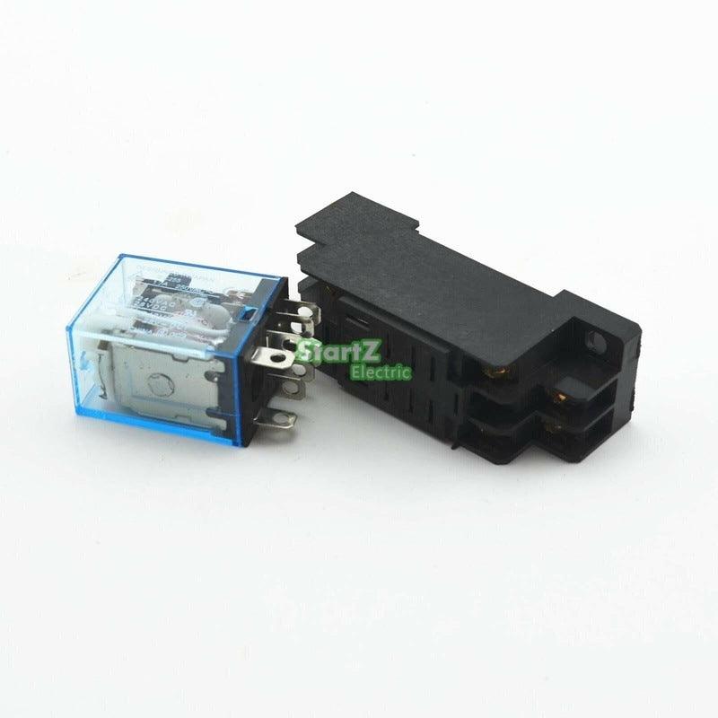 5Pcs/lot DPDT Relay LY2NJ 8Pin with Socket Base.