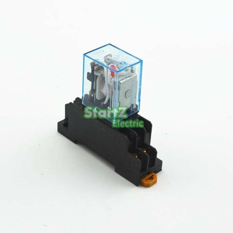 5Pcs/lot DPDT Relay LY2NJ 8Pin with Socket Base.