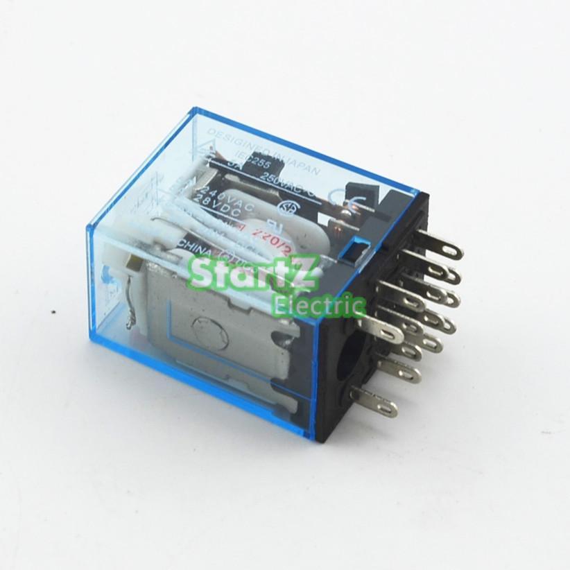 5Pcs/lot Relay  MY4NJ  DC24V Small relay 5A 14PIN With  Socket Base.