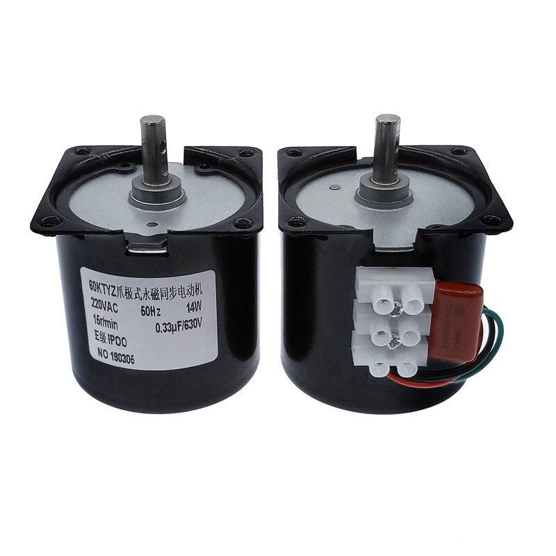 60KTYZ Permanent Magnet Synchronous Motor AC220V 14W Gear Motor 2.5/5/10/15/20/30/50/60/80/110rpm.