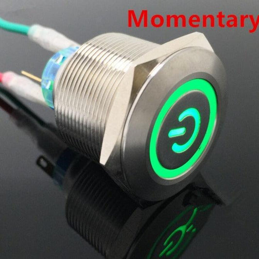 6Pin 1NO 1NC 25mm Metal Stainless Steel Momentary LED Push Button.