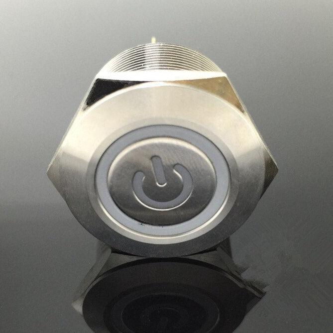 6Pin 1NO 1NC 25mm Metal Stainless Steel Momentary LED Push Button.