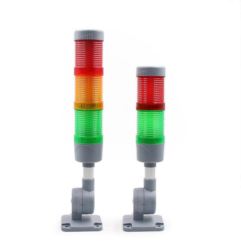 70mm Industrial Multi-layer LED Signal Tower Stack Warn Alarm Caution Lamp Light Indicator Machinery Buzzer Flashing Bendable.