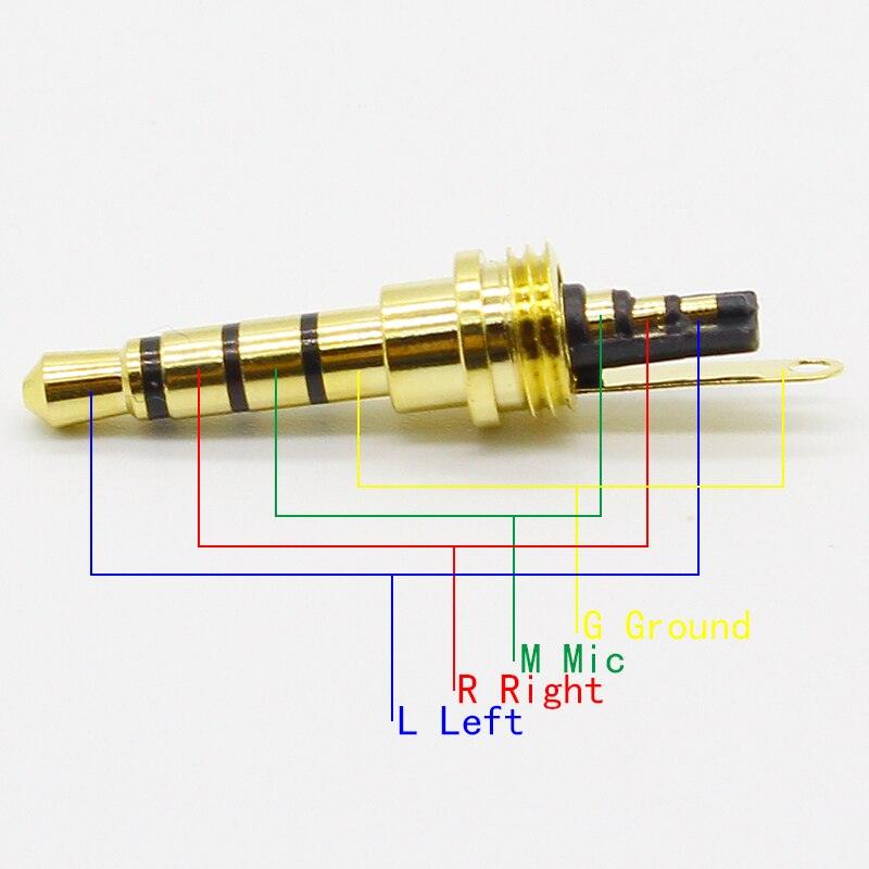 7pcs Copper Gold Plated 1/8&quot; 3.5mm Male Mini Jack Plug soldering 4 pole plug Repair Headphone Cable Solder.