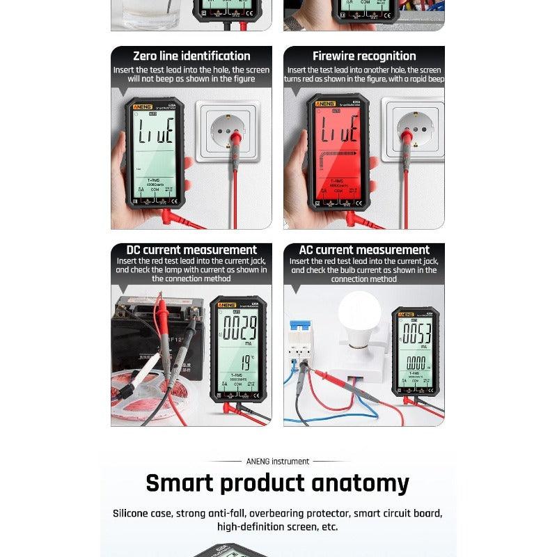 ANENG- 620A Digital Multimeter Transistor Testers| Red/Black Optional.