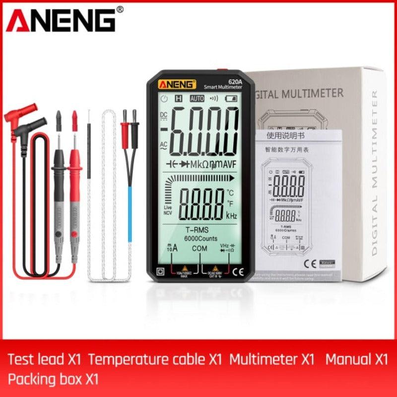 ANENG- 620A Digital Multimeter Transistor Testers| Red/Black Optional.