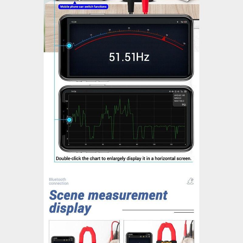 ANENG- ST207 Digital Bluetooth Multimeter Clamp Meter| AC Current Hz Capacitance Ohm.