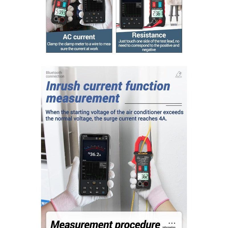 ANENG- ST207 Digital Bluetooth Multimeter Clamp Meter| AC Current Hz Capacitance Ohm.