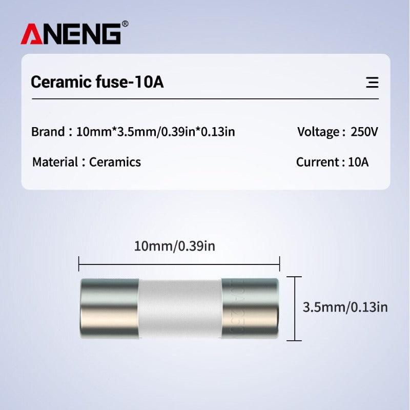 ANNENG- Ceramic Fuse For Multimeter Instrument 600mA 10A  ceramic British plug fuse.