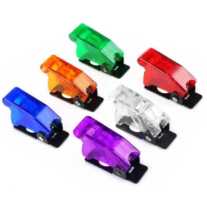 Auto Car Boat Truck Illuminated Led Toggle Switch| With Safety Aircraft Flip Up Cover Guard  12V20A transparent.