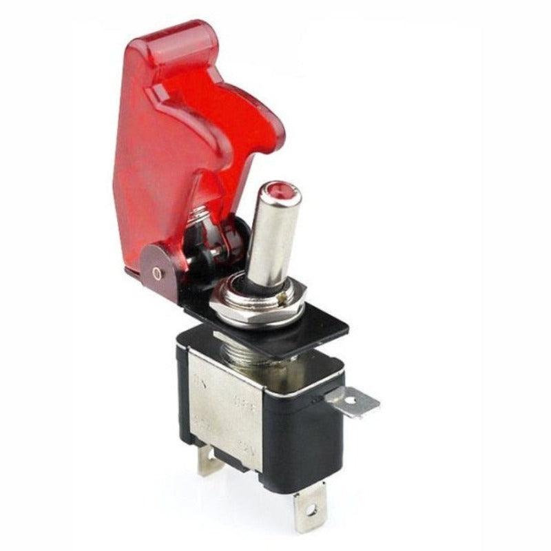 Auto Car Boat Truck Illuminated Led Toggle Switch| With Safety Aircraft Flip Up Cover Guard  12V20A transparent.