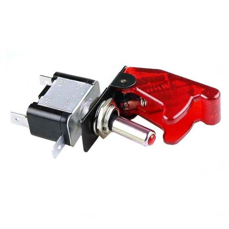 Auto Car Boat Truck Illuminated Led Toggle Switch| With Safety Aircraft Flip Up Cover Guard  12V20A transparent.