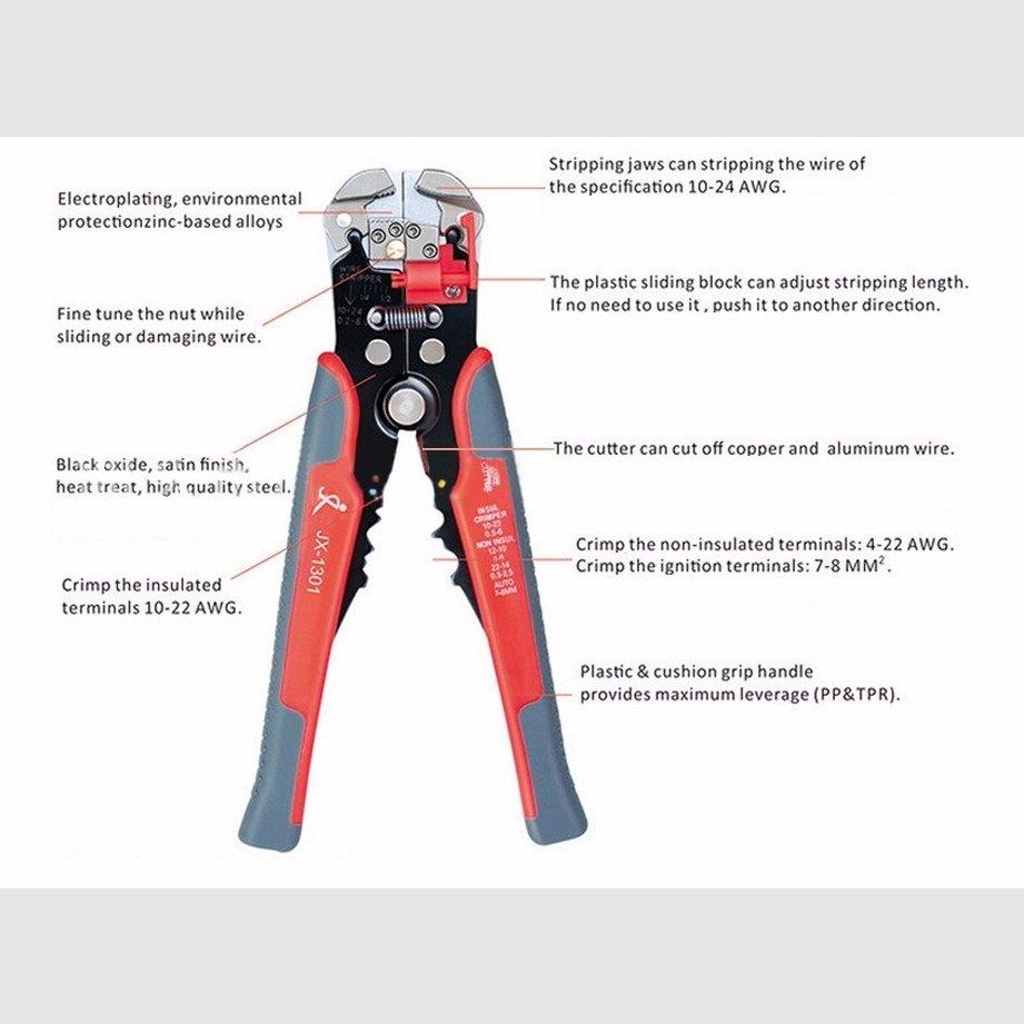 Cable Wire Stripper Cutter Crimper Automatic Multifunctional TAB Terminal Crimping| AWG24-10 0.2-6.0mm2.