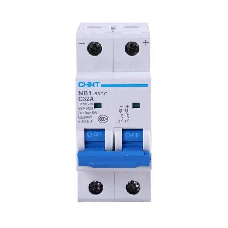 CHINT 1P 2P 4P DC250V DC500V DC1000V NB1-63DC Solar Energy Photovoltaic DC Mini Circuit Breaker MCB 16A 32A 40A 50A 63A.