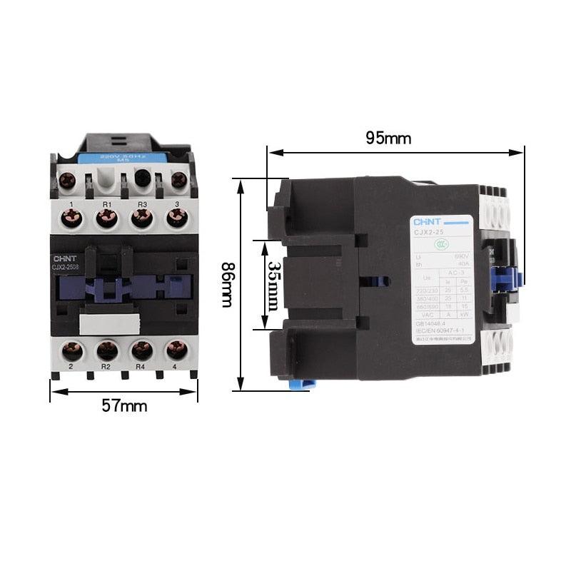 ac contactor switch,CHINT CJX2-2508 2NO 2NC 25A 220V Rail Mount Contactor Industrial Electric Contactor