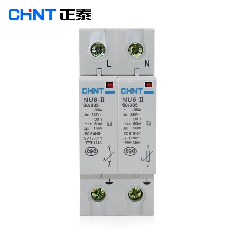 CHNT CHINT Surge Protective Device 1P 2P 3P 4P 15kA 40KA 65KA 100KA NU6-II 40/385 Surge Arrester Protect electric system 385V AC.