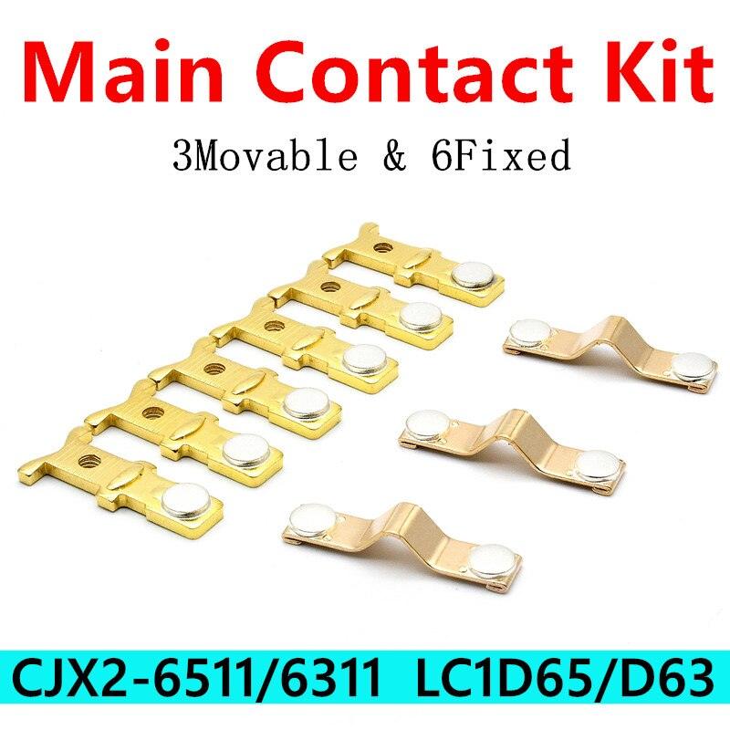 contact kit ,Contact Kit (for SCHNEIDER) LC1D65 Contactor Spare Parts| CJX2-6511 Main Contact Kit CJX2s-6511/63 Moving and Stationary Contacts Accessories
