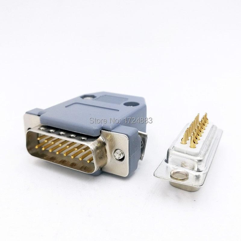 DB15 connector 2 row hole/pin female Male plug port socket adapter D Sub DP15 +shell.