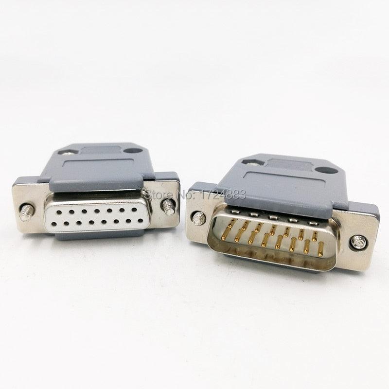 DB15 connector 2 row hole/pin female Male plug port socket adapter D Sub DP15 +shell.