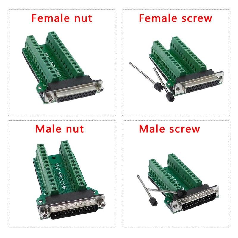 DB25 25pin Adapter RS232 Serial Signals Terminal Module Interface Converter To Terminal DB25 Connector Male Female D sub.