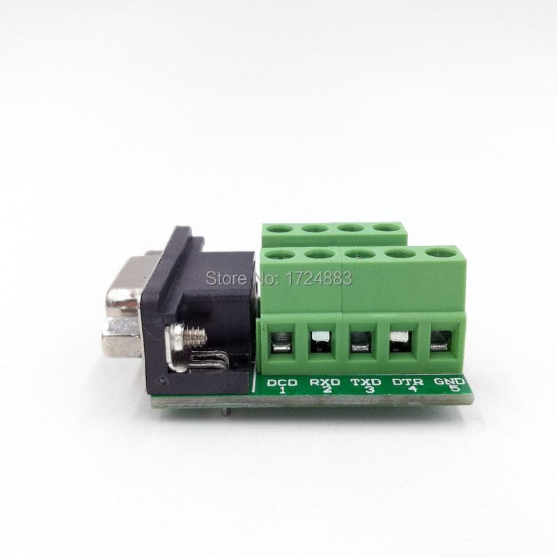 DB9 Adapter RS232 Serial Signals Terminal Module Interface Converter To Terminal DB9 Connector Male Female D sub.