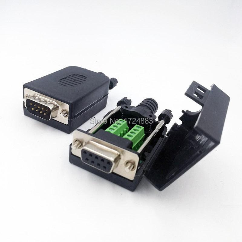 DB9 serial COM RS232 transfer-free Male Female Signals terminals connector D sub 9Pin hole.