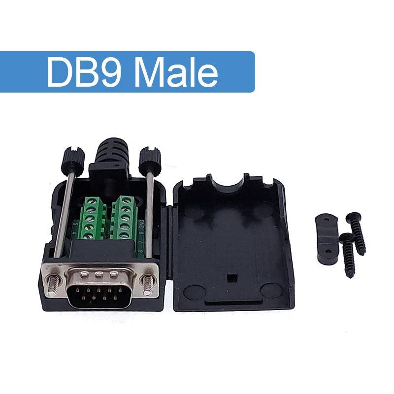 DB9 serial COM RS232 transfer-free Male Female Signals terminals connector D sub 9Pin hole.