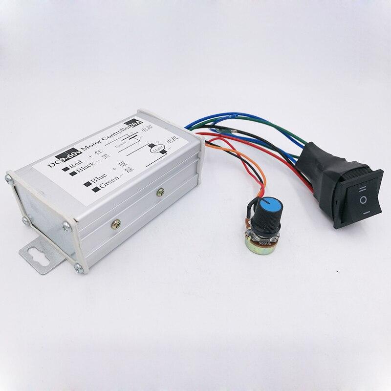 DC motor Speed Controller 20A 9-60V Reversible PWM Control Forward/Reverse Switch.