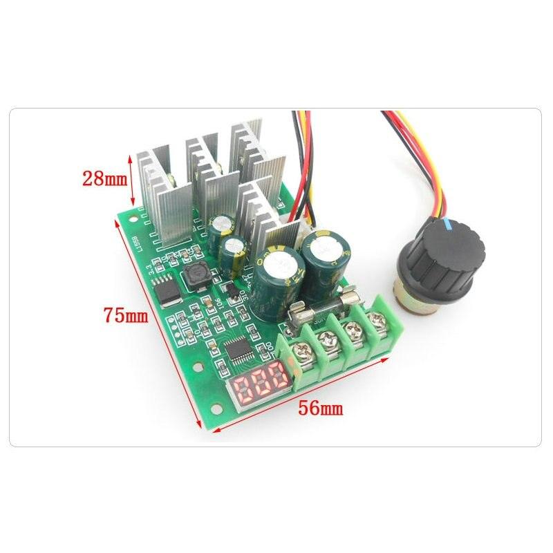 Digital display PWM 30A dc motor speed controller 9~60VDC display 0~100% adjustable drive module.