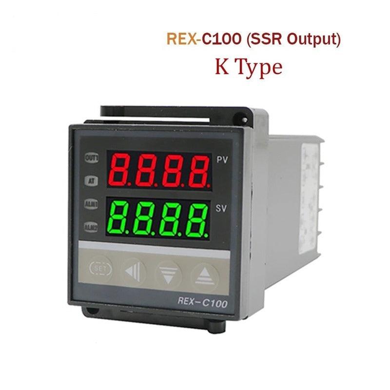 Digital PID Temperature Controller Thermostat REX-C100 + Max 40A SSR SSR-40DA Relay + K Thermocouple M6 1M Probe with Heat Sink.