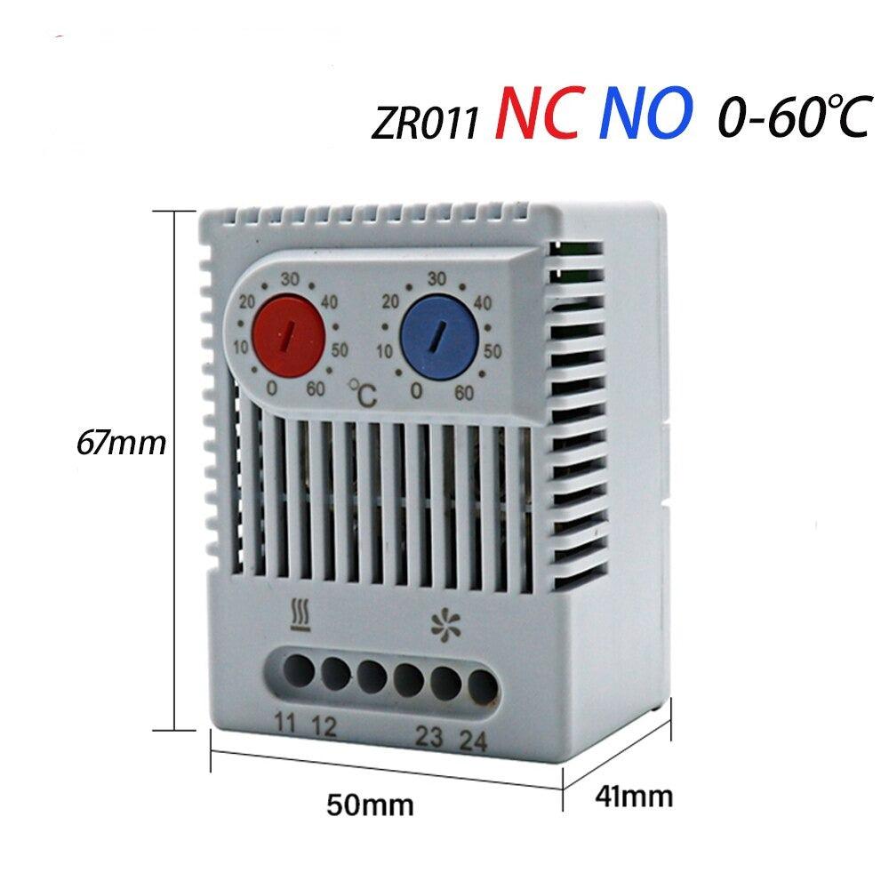 DIN Rail Cabinet Temperature Controller Industrial Thermostat KTO011 KTS011 0 to 60 Degree Centigrade Mechanical Thermoregulator.