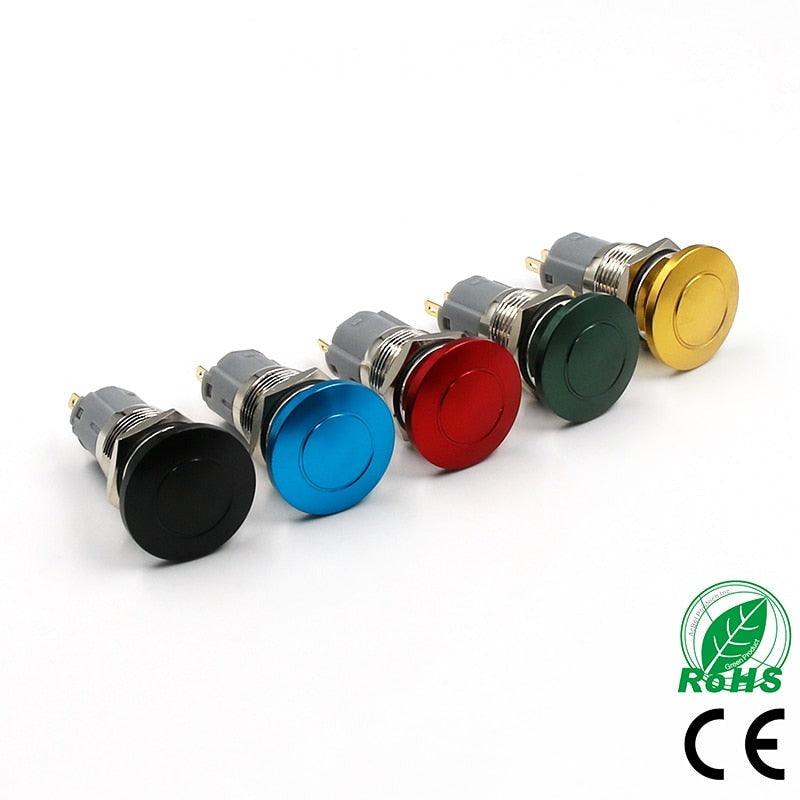 DIY 16mm 19mm Metal Waterproof Push Button Switch Emergency Stop Mushroom Head.