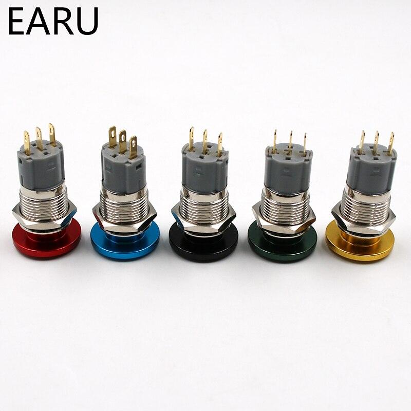 DIY 16mm 19mm Metal Waterproof Push Button Switch Emergency Stop Mushroom Head.