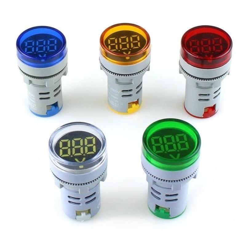 DIY  Digital Voltmeter 22mm Round AC 60 -500V Volt Voltage Tester| Meter Monitor Power LED Indicator.