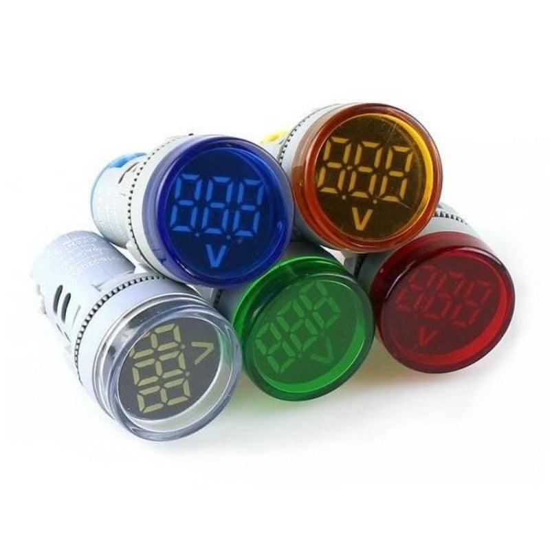 DIY  Digital Voltmeter 22mm Round AC 60 -500V Volt Voltage Tester| Meter Monitor Power LED Indicator.