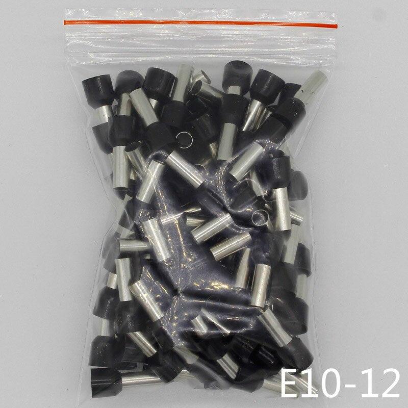 E10-12 Tube insulating Insulated terminals 10MM2 Cable Wire Connector 100PCS/Pack Insulating Crimp Terminal Connector E-.