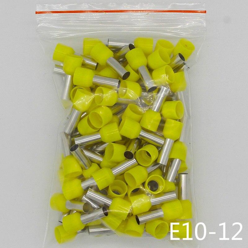 E10-12 Tube insulating Insulated terminals 10MM2 Cable Wire Connector 100PCS/Pack Insulating Crimp Terminal Connector E-.