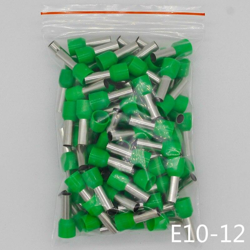 E10-12 Tube insulating Insulated terminals 10MM2 Cable Wire Connector 100PCS/Pack Insulating Crimp Terminal Connector E-.