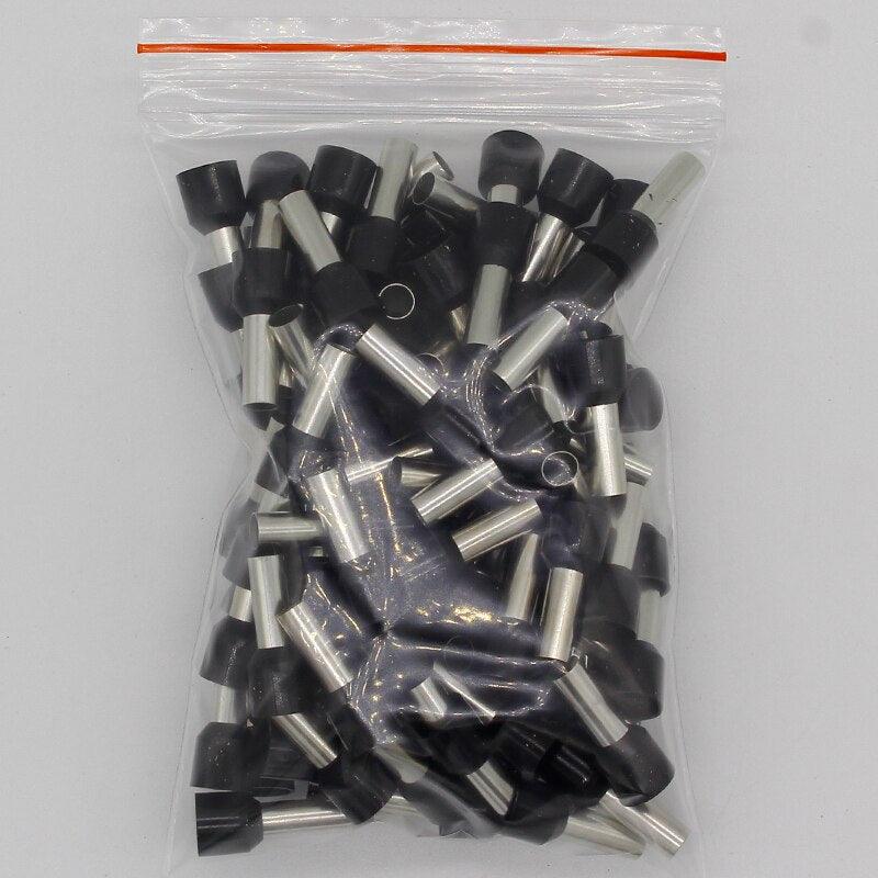 E10-12 Tube insulating Insulated terminals 10MM2 Cable Wire Connector 100PCS/Pack Insulating Crimp Terminal Connector E-.