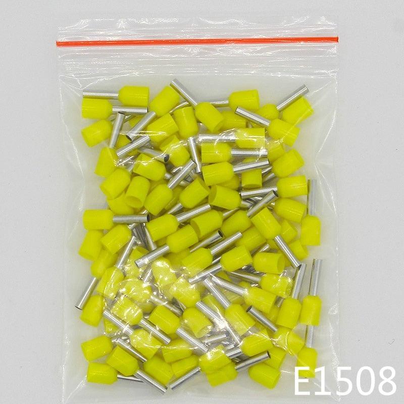 E1508 Tube insulating Insulated terminals 1.5MM2 100PCS/Pack Cable Wire Connector Insulating Crimp Terminal Connector E-.