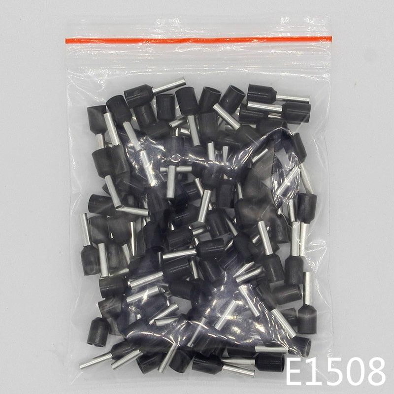 E1508 Tube insulating Insulated terminals 1.5MM2 100PCS/Pack Cable Wire Connector Insulating Crimp Terminal Connector E-.